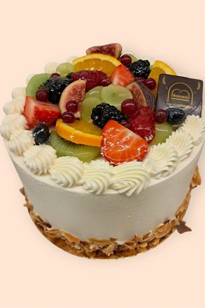 Luxe slagroom-fruit taart 8-10 personen