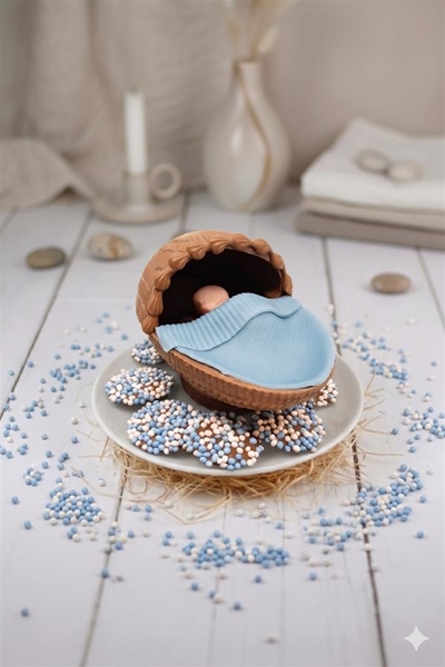 Chocolade geboortewieg blauw